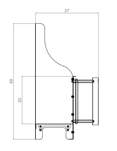Höhe des Anzündkamins: 49 cm Höhe des Anzündkamins: 49 cm