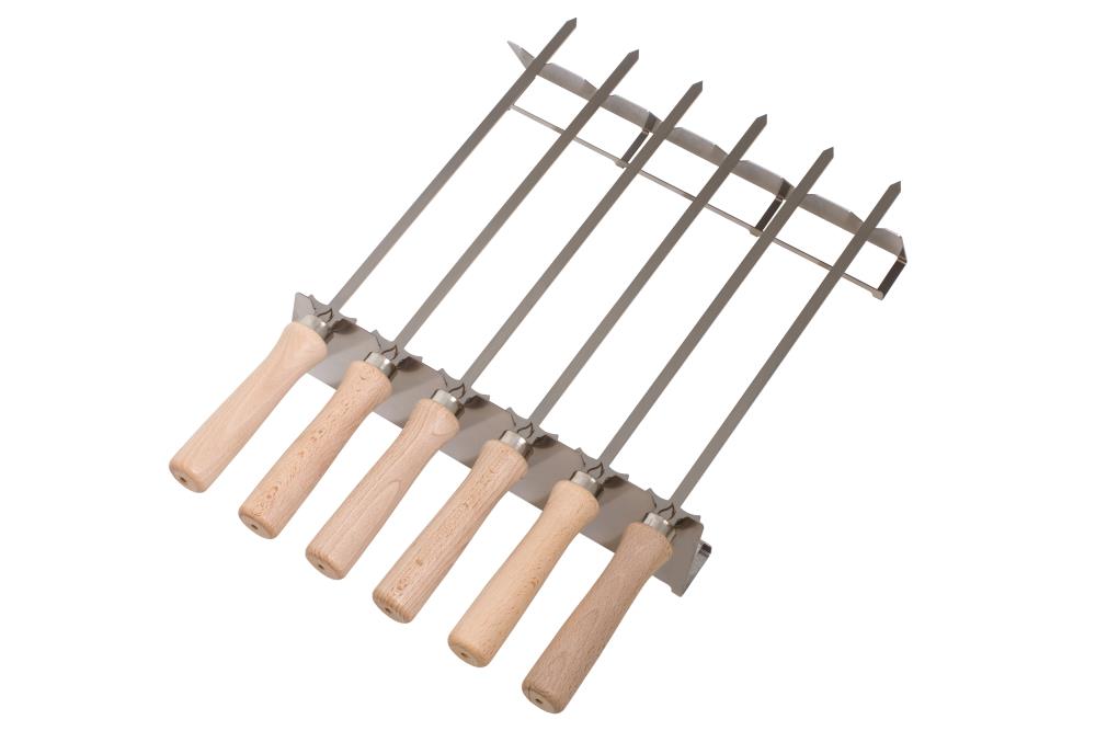 Grillspieße und Spießhalter aus Edelstahl im Set Grillspieße und Spießhalter aus Edelstahl im Set