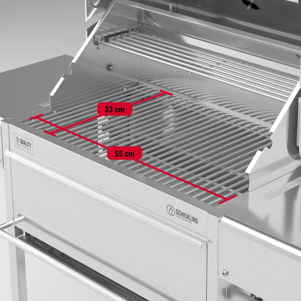 Die Grillfläche ist 55 x 33 cm Die Grillfläche ist 55 x 33 cm