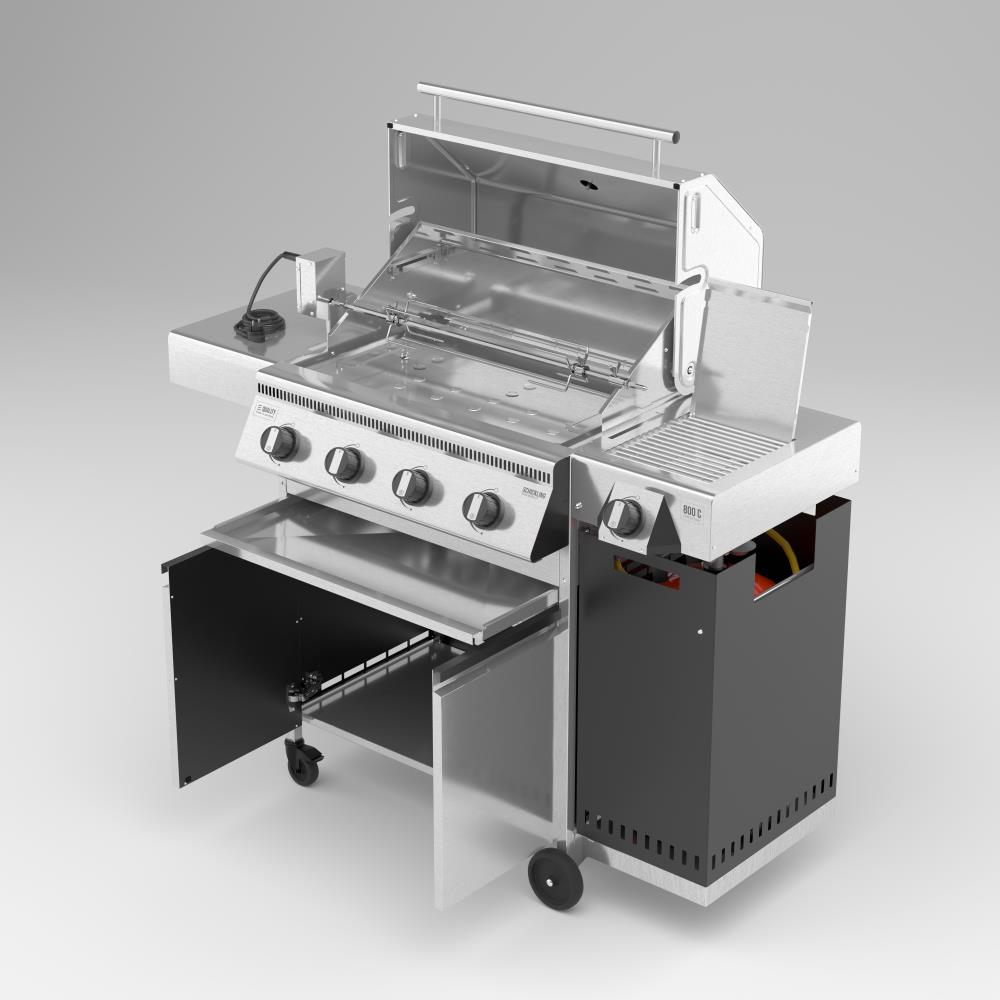 Der Gasgrill Hermann XL - Pro hat viele Funktionen und viel Stauraum Der Gasgrill Hermann XL - Pro hat viele Funktionen und viel Stauraum
