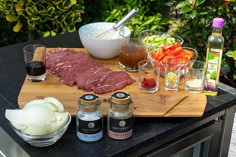 US Rinderfilet mit Gemüse aus dem Wok