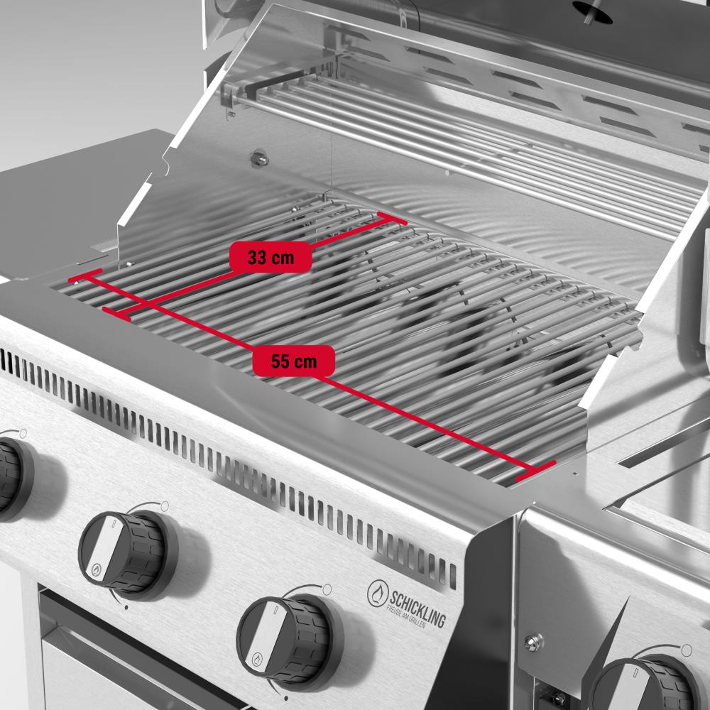 Die Grillfläche des Henry L - Deluxe ist 55 x 33 cm Die Grillfläche des Henry L - Deluxe ist 55 x 33 cm