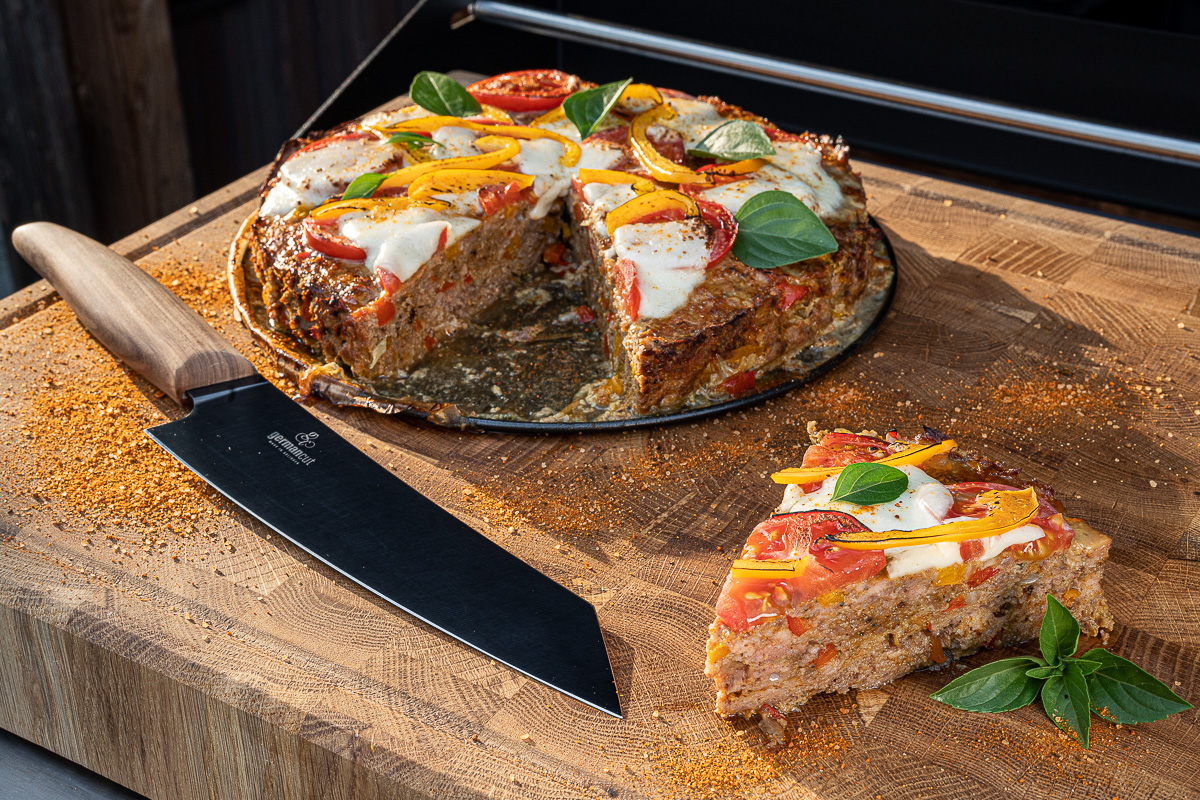 Hackfleisch Kuchen vom Grill