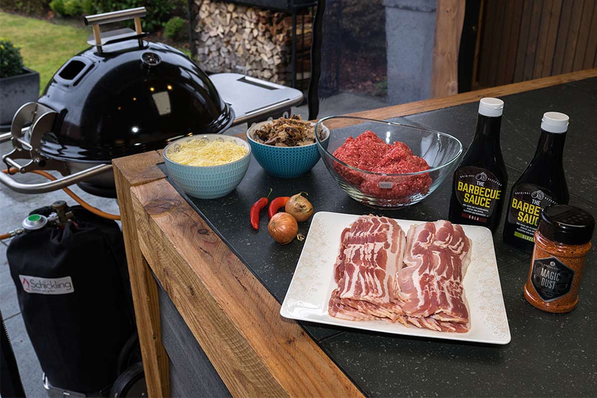 Zutaten für Pulled Pork Bacon-Bomb