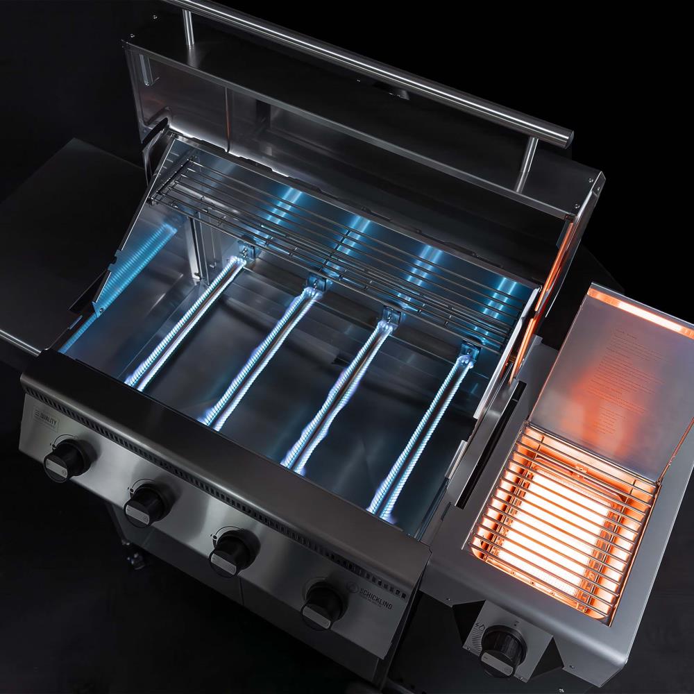 Hermann XL - Pro hat 4 x 5KW Brenner und einen Seitenkocher Hermann XL - Pro hat 4 x 5KW Brenner und einen Seitenkocher