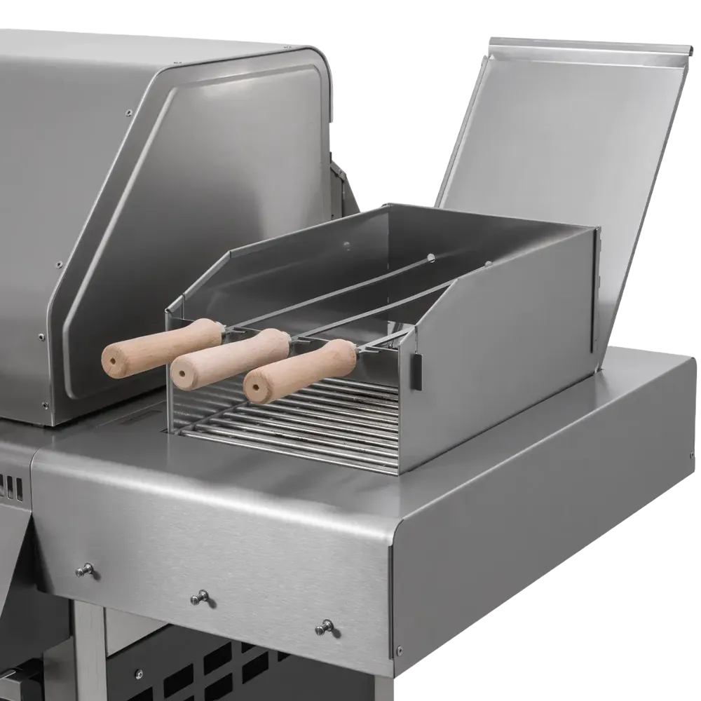 Spritzschutz 800°C Zone + 3 Grillspieße - für Rocket