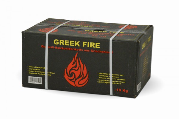 Greek Fire Holzkohlebriketts im 10 Kg Karton Greek Fire Holzkohlebriketts im 10 Kg Karton