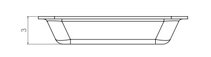 Die Grillschale XL ist 3 cm hoch Die Grillschale XL ist 3 cm hoch