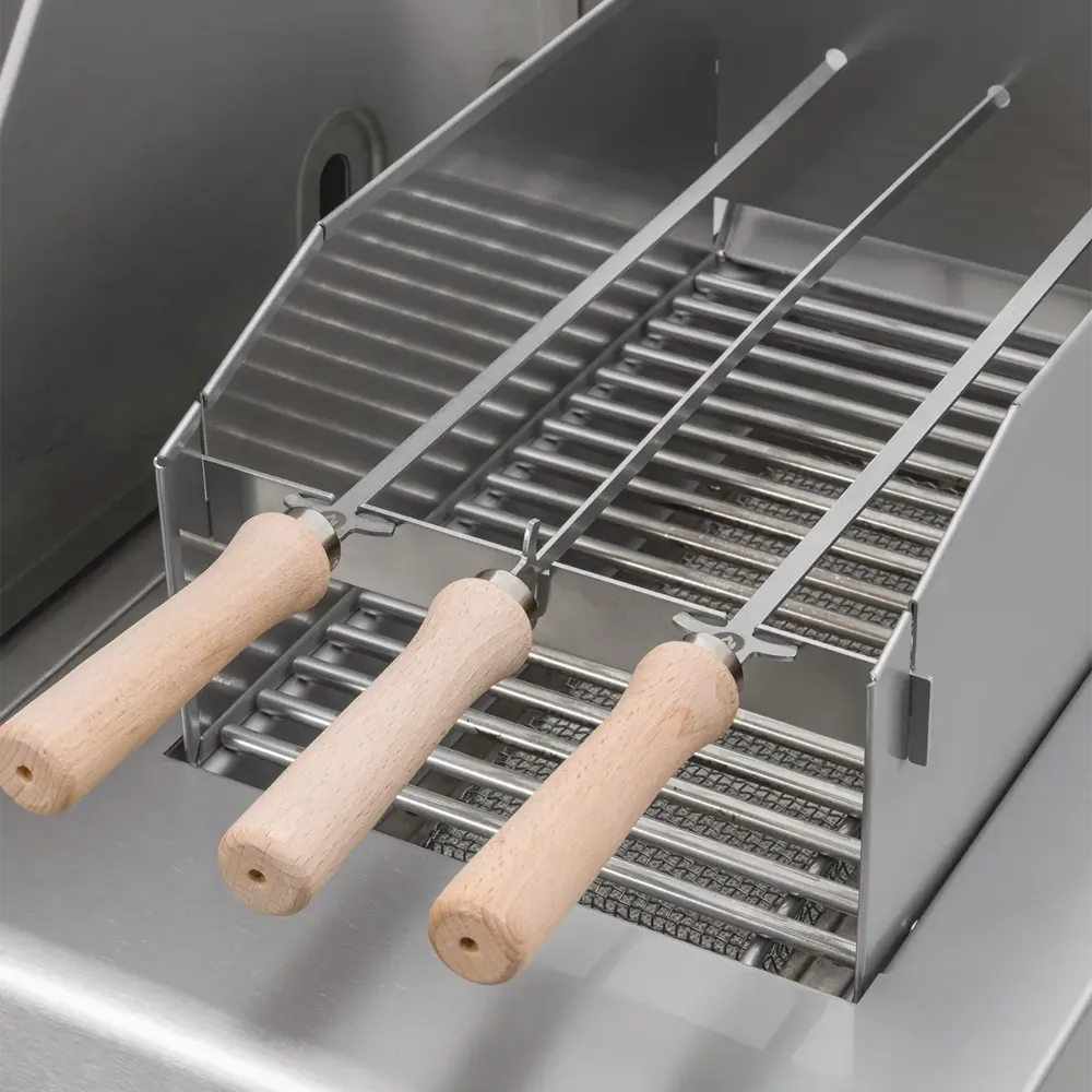 Spritzschutz 800°C Zone + 3 Grillspieße - für Rocket