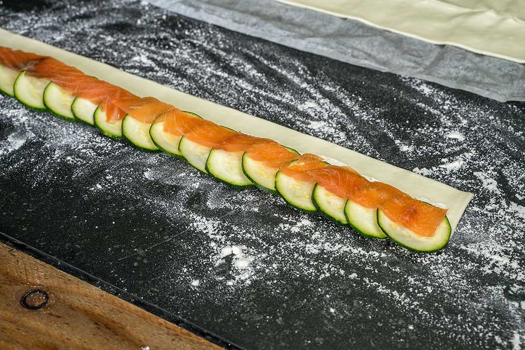 Lachs auflegen