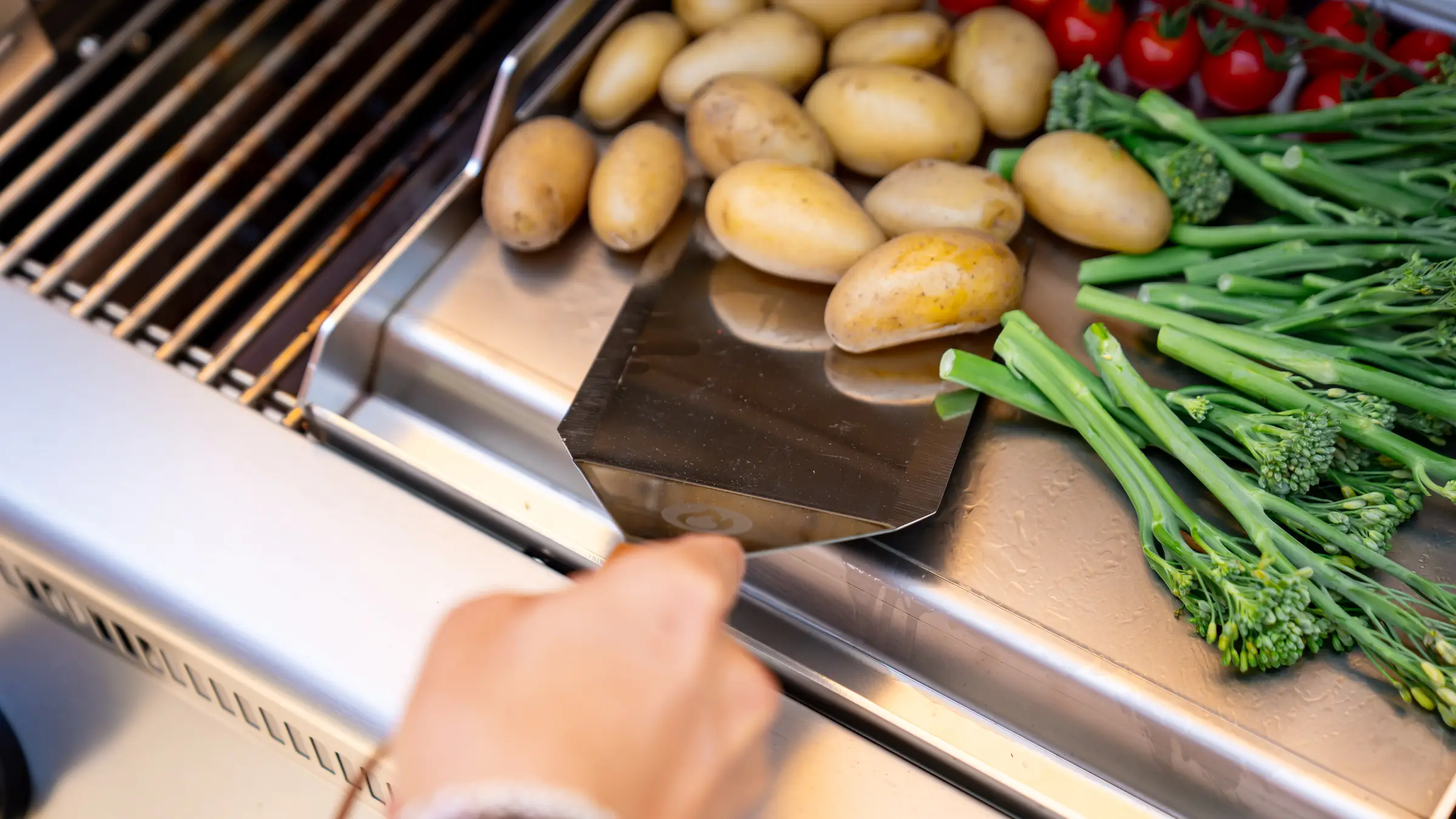 Plancha L aus Edelstahl in Action