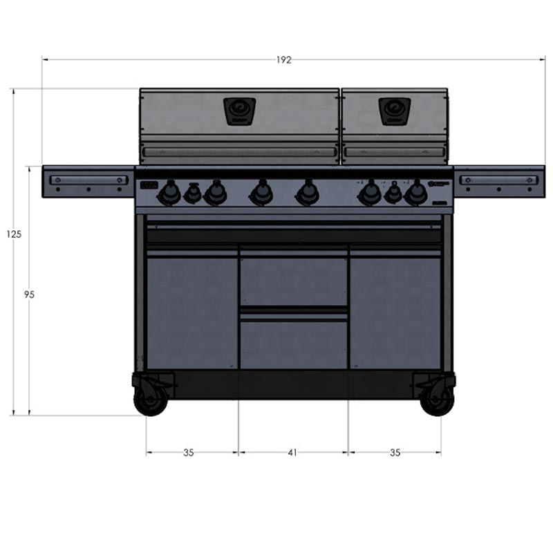 Big Rocket Highend Gasgrill - Maße