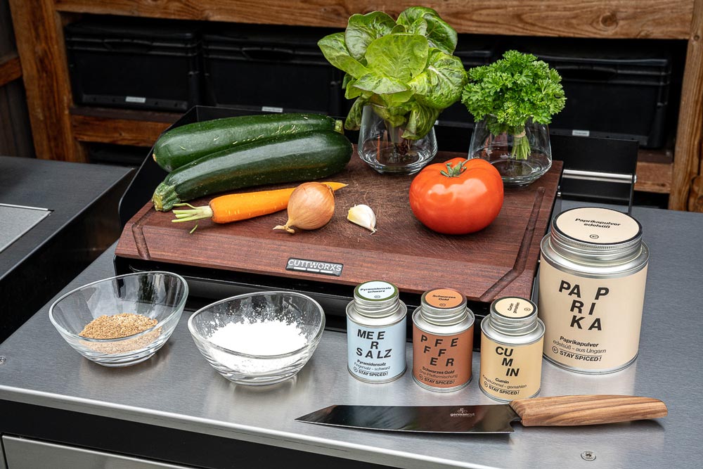 Zutaten für Zucchini Patties Veggie Burger
