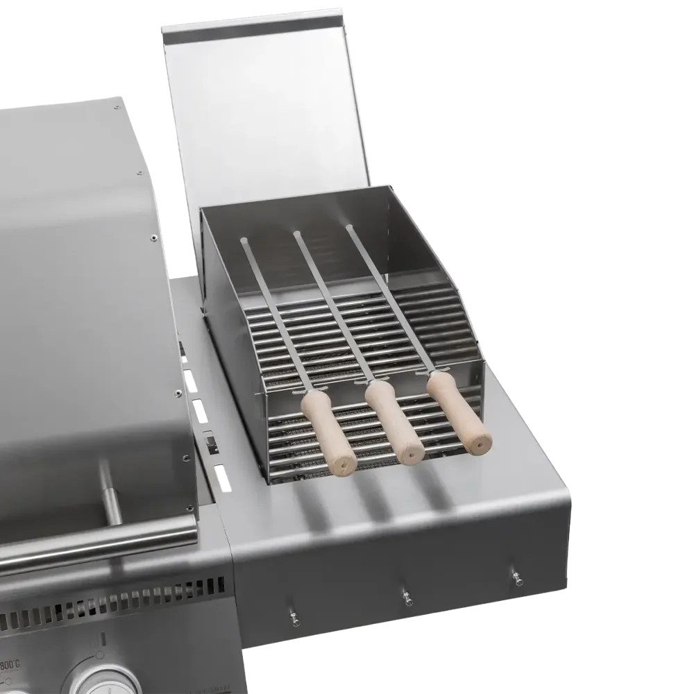 Spritzschutz 800°C Zone + 3 Grillspieße - für Rocket