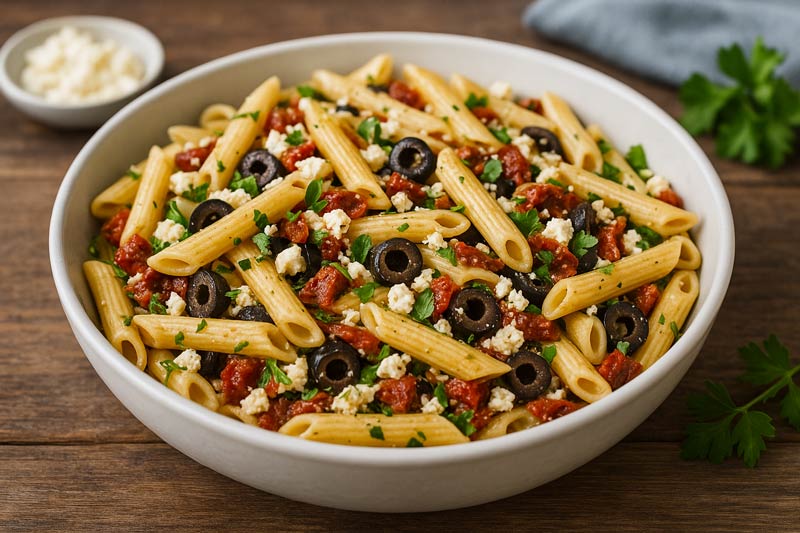 Mediterraner Nudelsalat