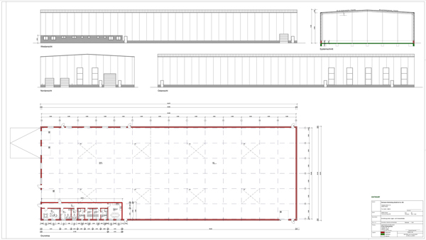 Planung der neuen Versandhalle 2025