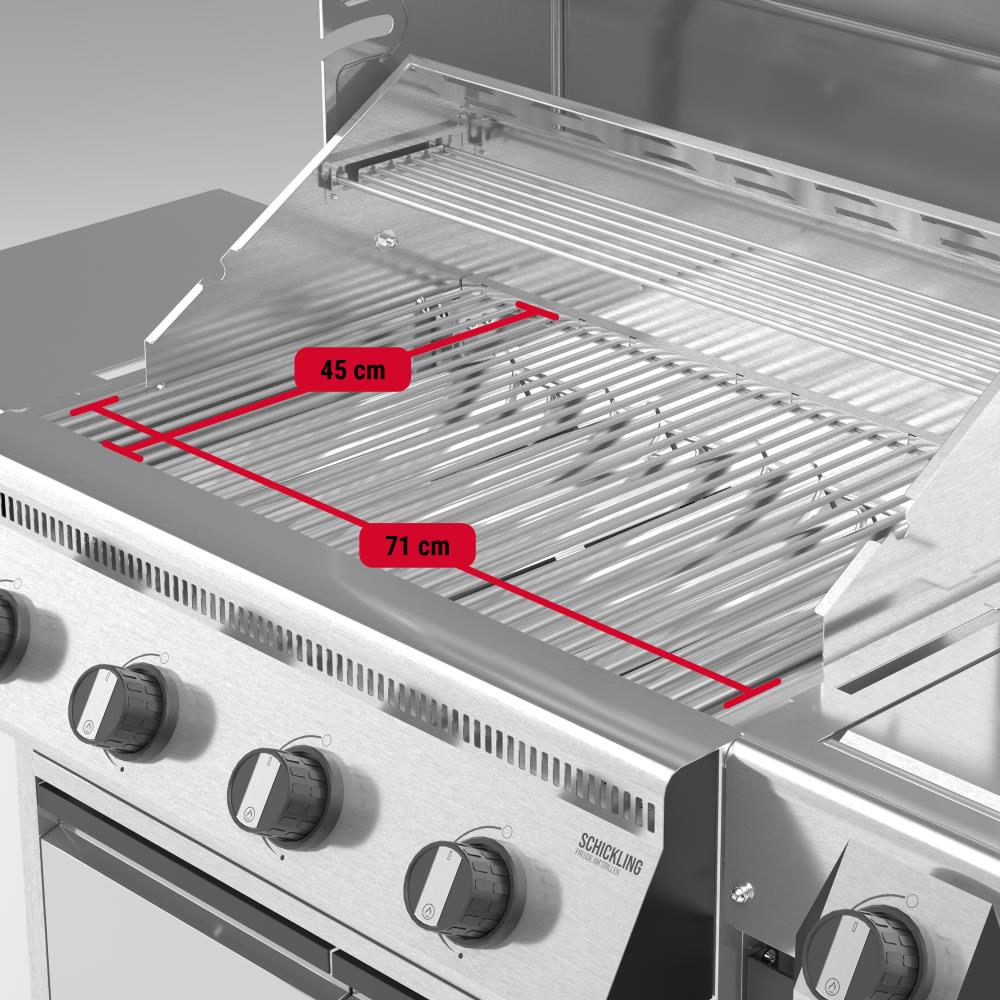 Der Herrmann XL - Pro hat eine Grillfläche von 71 x 45 cm Der Herrmann XL - Pro hat eine Grillfläche von 71 x 45 cm